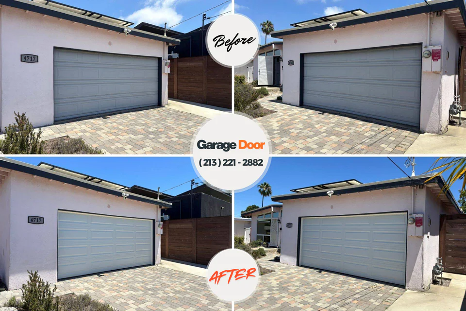 Before and after: garage door repair Canadian, TX